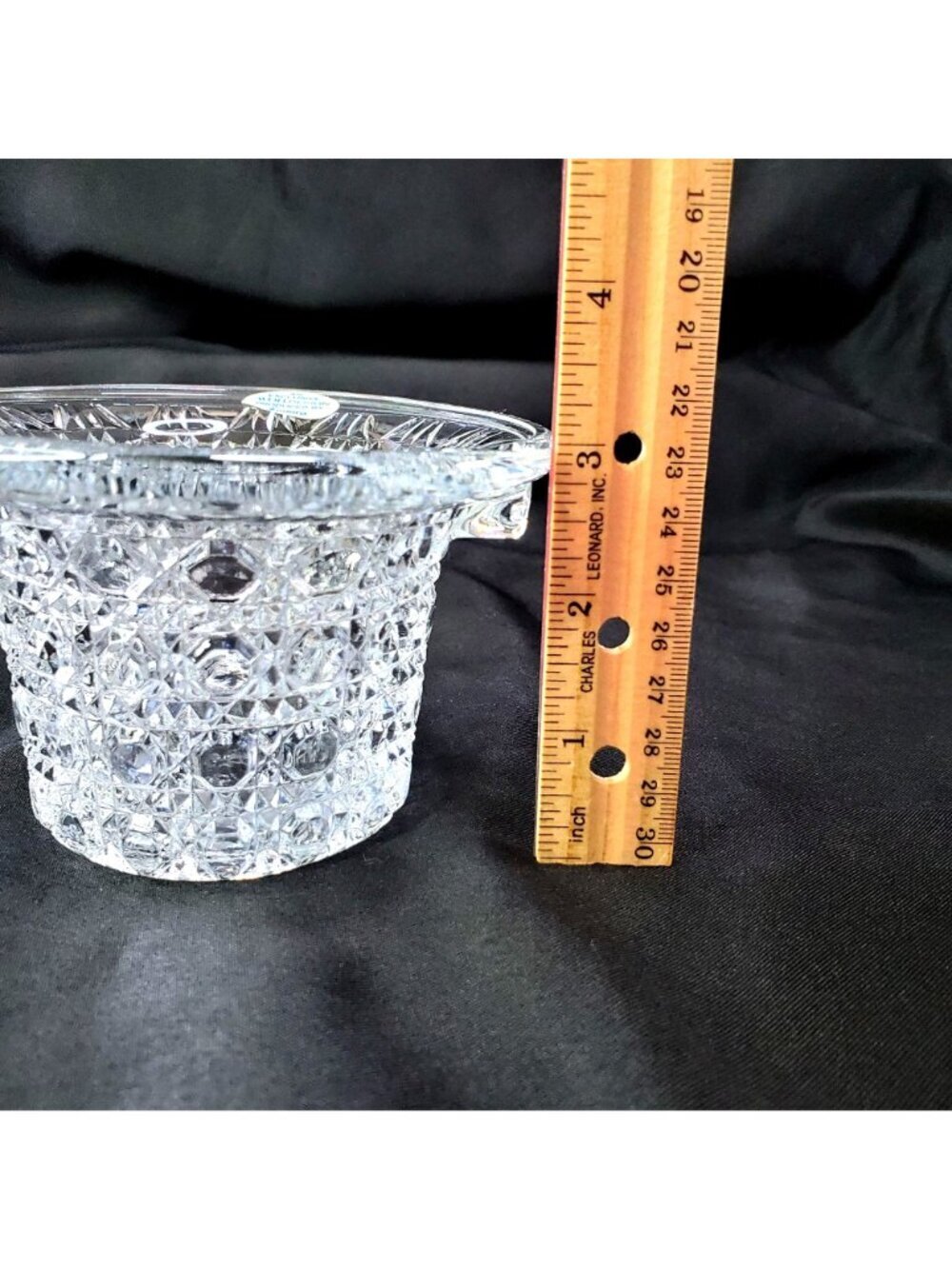 VTG GLOWS Avon Fostoria Exclusive Glass Basket 1970s GLOWS Missing handle - Picture 6 of 13